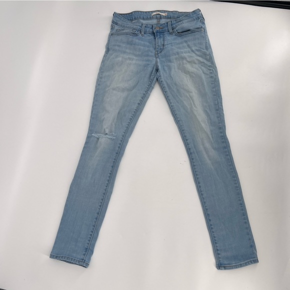 Levi’s 711 Ripped Blue Skinny Jeans Size 29 Women’s - Picture 1 of 8